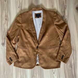 J. Crew Camel Blazer with Striped Lining